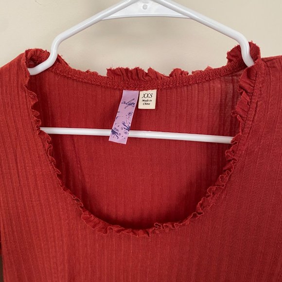 XXS Francesca's Burnt Orange Long Sleeve Shirt - Picture 2 of 4